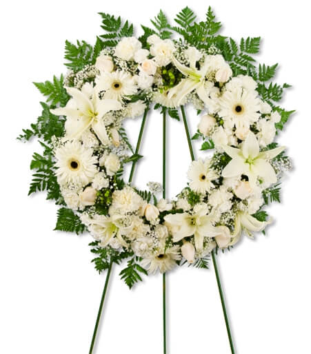 Wreath of Mixed White Flowers