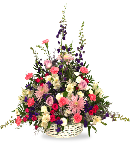 Traditional Colorful Funeral Basket in Cincinnati OH - Benken Florist Home  and Garden