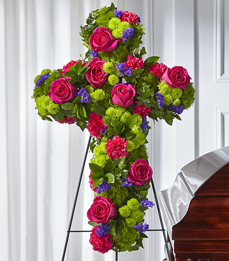 Tribute Rose Floral Cross by Fasan Florist