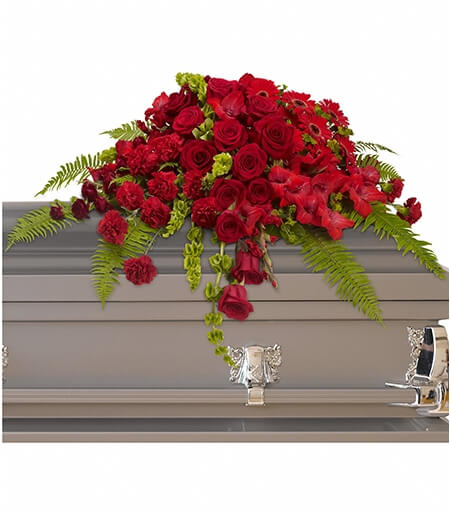 Red Rose Sanctuary Casket Spray