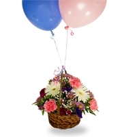Best Wishes Basket And Balloons